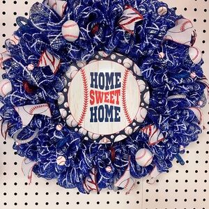 Baseball door wreath
